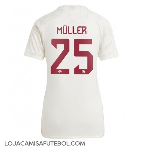Camisa de Futebol Bayern Munich Thomas Muller #25 Equipamento Alternativo Mulheres 2023-24 Manga Curta